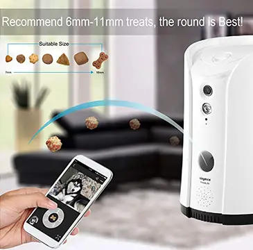 SKYMEE Dog Camera Treat Dispenser Feeder