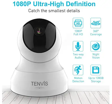 Tenvis dog camera 1080p high definition