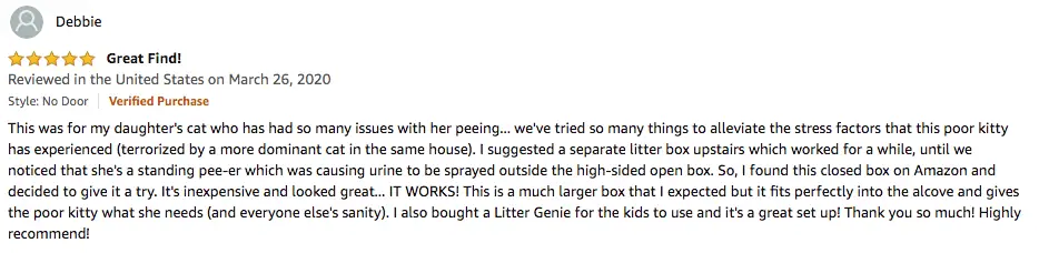 Debbie - AmazonBasics Hooded Cat Litter Box Review