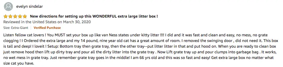 Evelyn Sindelar - Van Ness Sifting Enclosed Cat Litter Pan Review