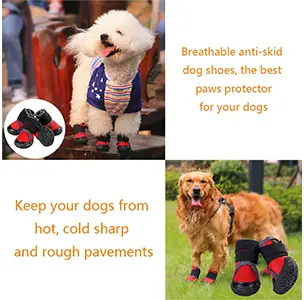 Petilleur Breathable Dog Hiking Shoes Pet Paws Protector Anti-Skid Dog Boots Durable Pet Hiking Shoes