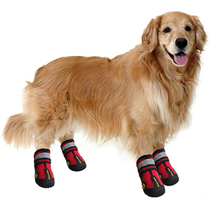 QUMY Dog Boots Waterproof Shoes for Dogs with Reflective Velcro Rugged Anti-Slip Sole