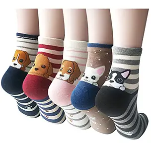 5 Pairs Womens Cute Animal Socks