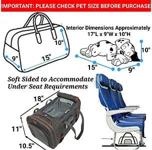 Mr Peanuts soft sided pet carrier dimensions