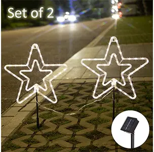 Obrecis LED Stars Solar Lights Outdoor