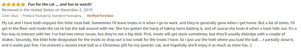 catit hagen treat ball cat toy review