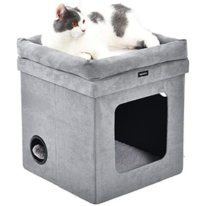 Amazon Basics Collapsible Cat House with Bed
