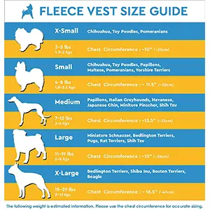 Gooby Dog Vest Sizing Guide