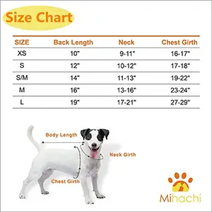 Mihachi Dog Sweater For Cold Sweater Sizing Chart