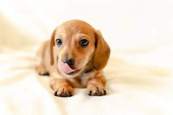 small dog licking nose why do dogs lick their beds
